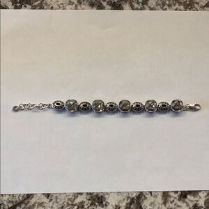 Brighton Silver-Tone Bracelet with Gray Crystal Links